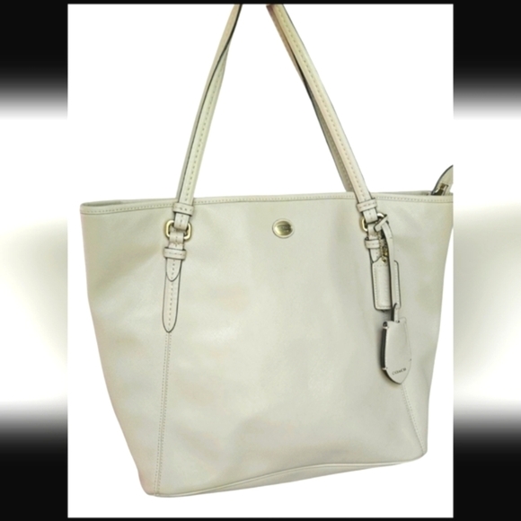 COACH Signature Payton Leather Zip Top Tote In Sand. - Picture 1 of 16